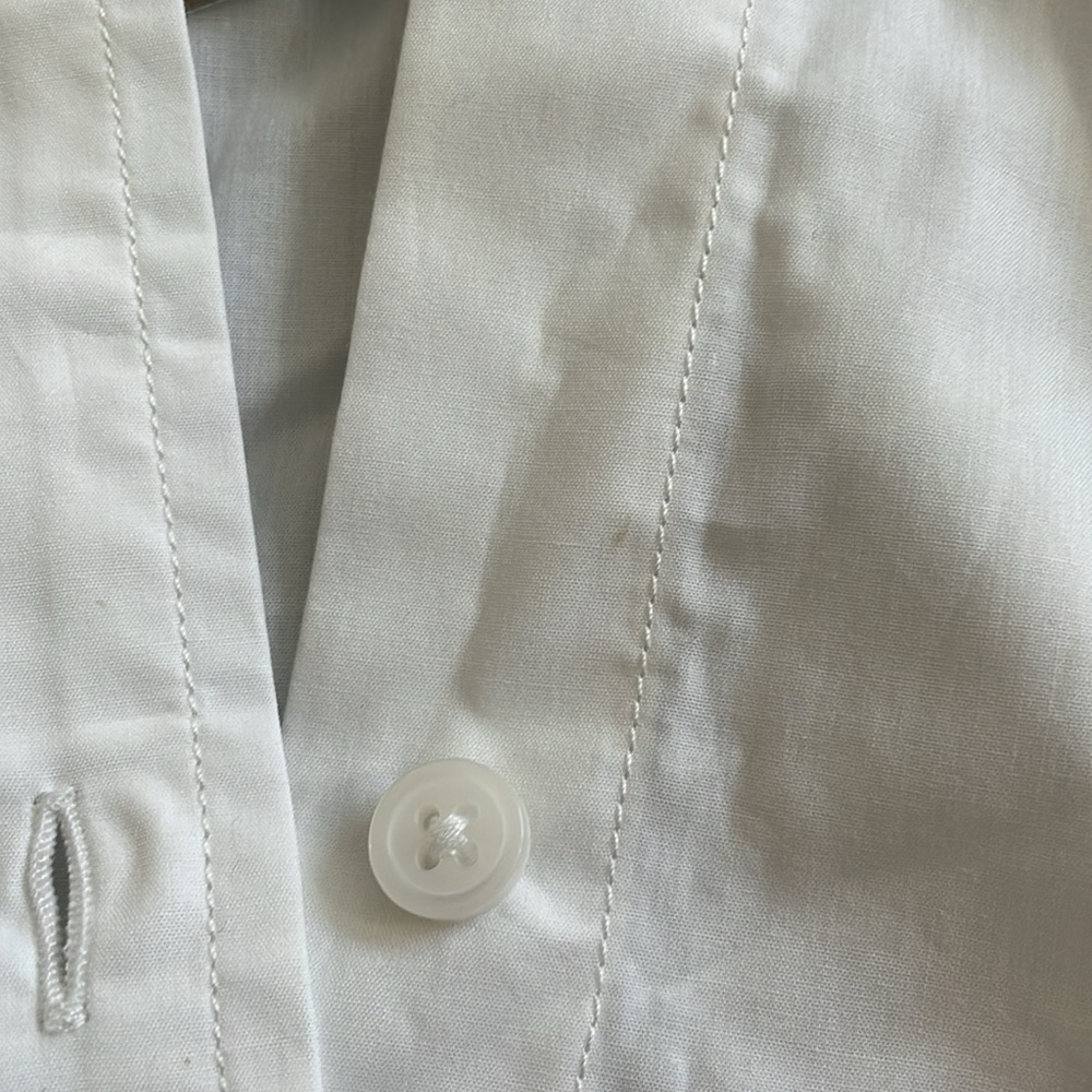 New With Defects J Crew Classic Fit Ruffle Collar Shirt White 4 - Picture 11 of 11